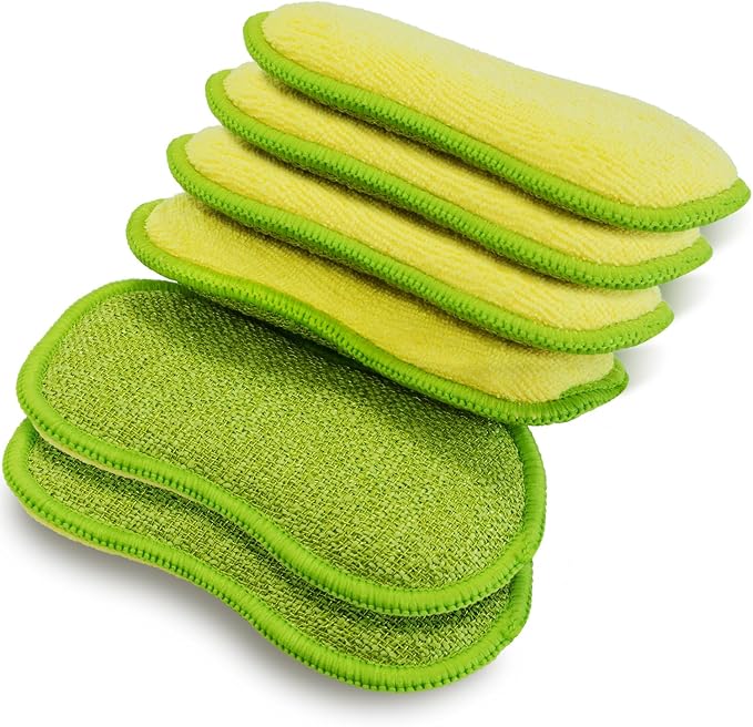 Multi-Purpose Scrub Sponges for Kitchen by SmilePowo Non-Scratch Microfiber by SmilePowo