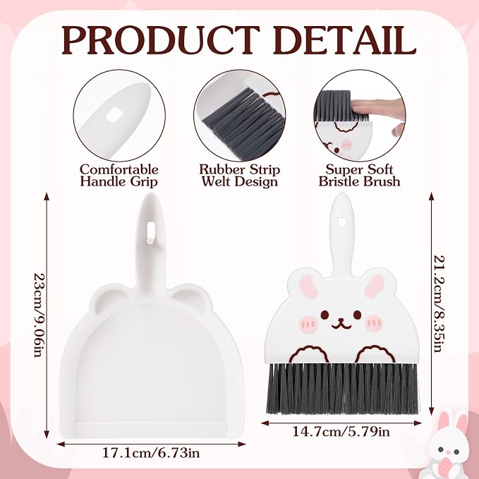 Ouligay Portable Mini Dustpan and Brush Set, Cute Small Broom and Dustpan Set - Image 3