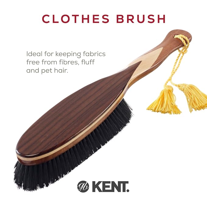 KENT CR8 Clothes Brush, 100% Natural Black Boar Bristle Lint Remover - Image 6