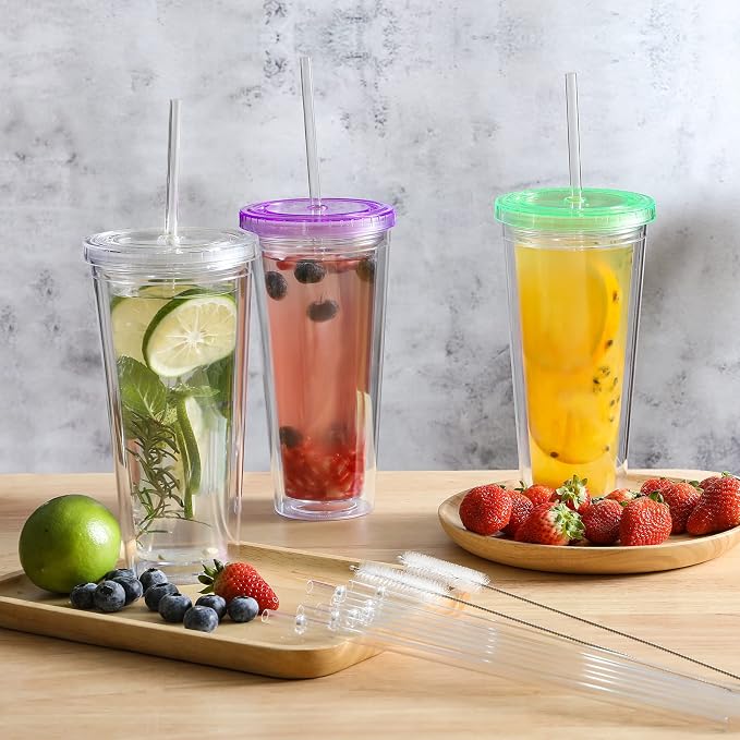 24 Pack, HIGHLY Transparent Reusable Plastic Straws - Image 5