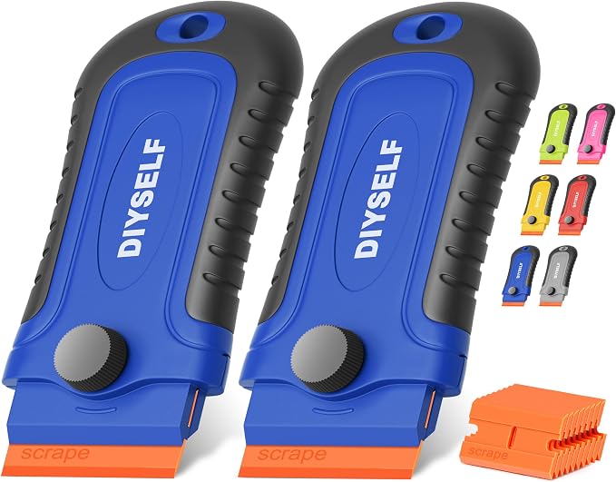 DIYSELF 2 Pcs Plastic Razor Blade Scraper by DIYSELF