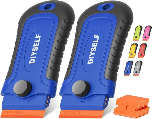 DIYSELF 2 Pcs Plastic Razor Blade Scraper by DIYSELF