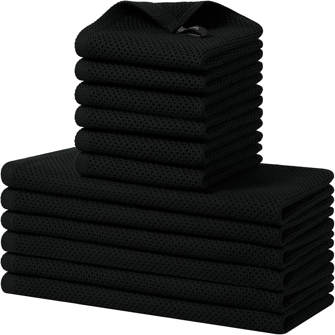 Homaxy 100% Cotton Kitchen Towels and Dishcloths Set, 12 x 12 Inches and 13 x by Homaxy