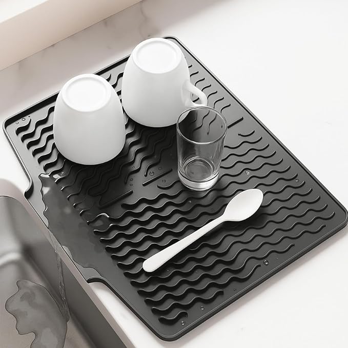Dish drying mats for kitchen counter, Silicone dish drying mat, Heat resistant by Unknown