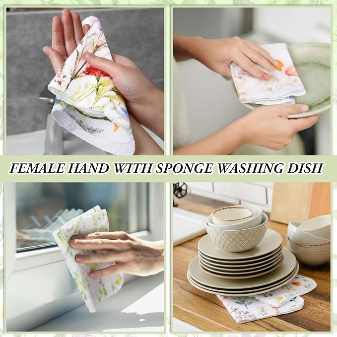 90 Pack Reusable Cleaning Cloths Washable Cotton Kitchen Dish Towels - Image 6