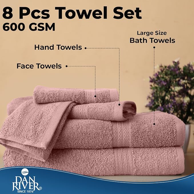 DAN RIVER 8 PC Luxury Bath Towels - Image 7