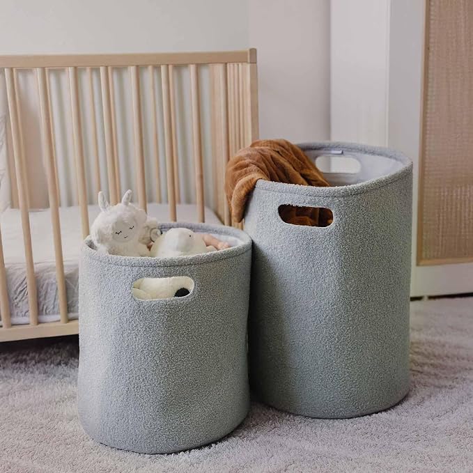 PUTSKA Basket – Round Storage for Toys, Stuffed Animals – Soft Baby Girl Basket - Image 2