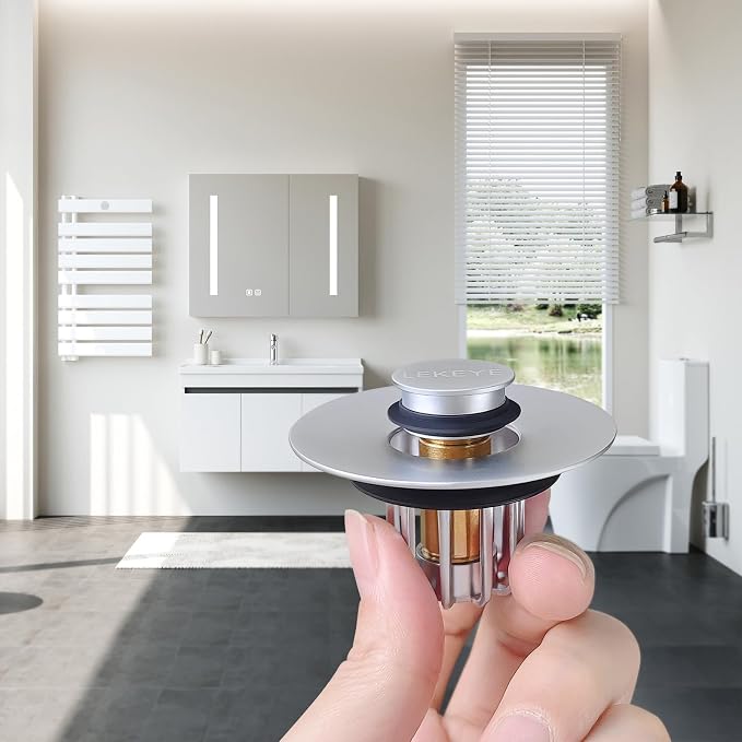 LEKEYE Bathroom Sink Stopper | Shower Drain Hair Catcher | Pop-up Sink Drain - Image 4