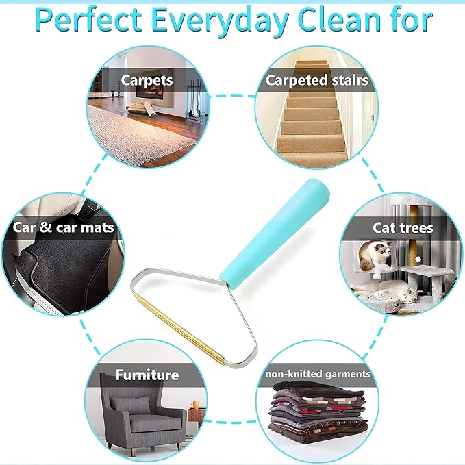 Pet Hair Removal Carpet Rake, 2-in-1 Pet Hair Removal Tool - Image 4