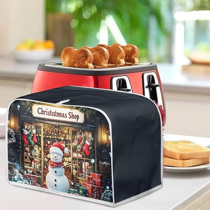 ZFRXIGN Christmas Snowman Toaster Cover 4 Slice Wide Slot Small Appliance Covers Washable Kitchen Decor Accessories Toaster Oven Cover Christmas Home Decorations Toaster Cover