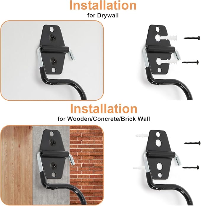 16 Pack Metal Broom Hooks, Heavy Duty Garage Holder Wall Mount, S Type - Image 3