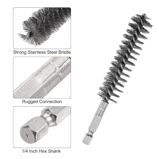 HARFINGTON 5Pcs Bore Brush Stainless Steel 19mm Dia Cleaning Twisted Wire Brush - Image 4
