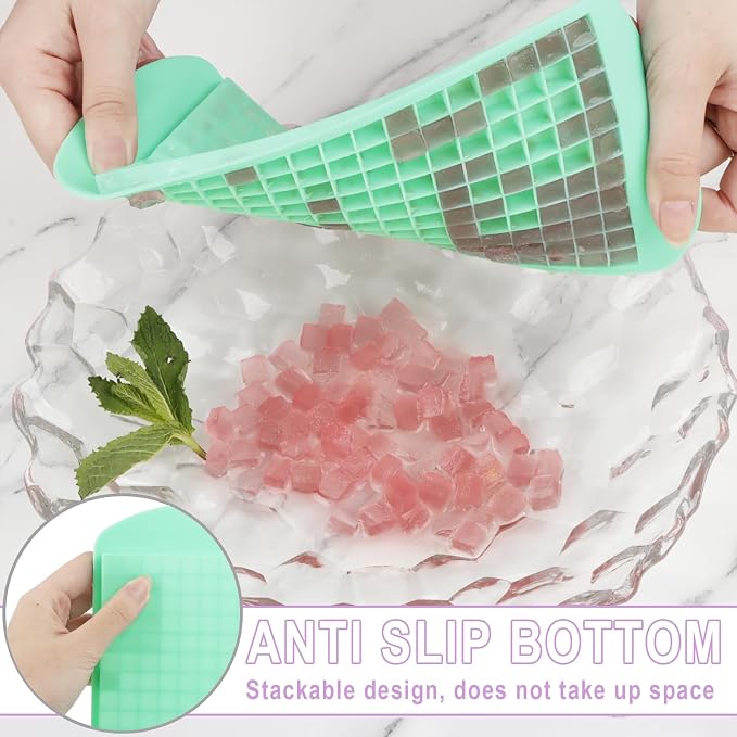 Silicone Mini Ice Cube Trays 2 Pack, 160 Crushed Ice Cube Molds, Easy Release - Image 3