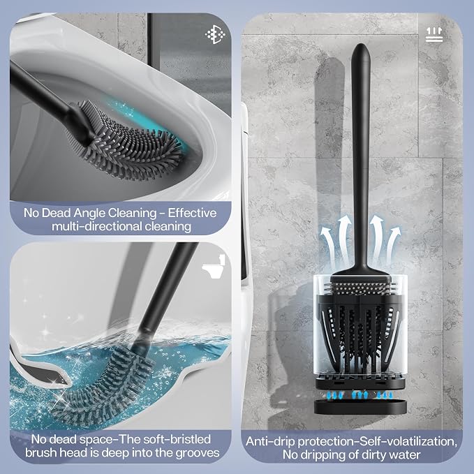 ASOBEAGE Deep Cleaner Toilet Brush: Silicone Toilet Brush - Image 2