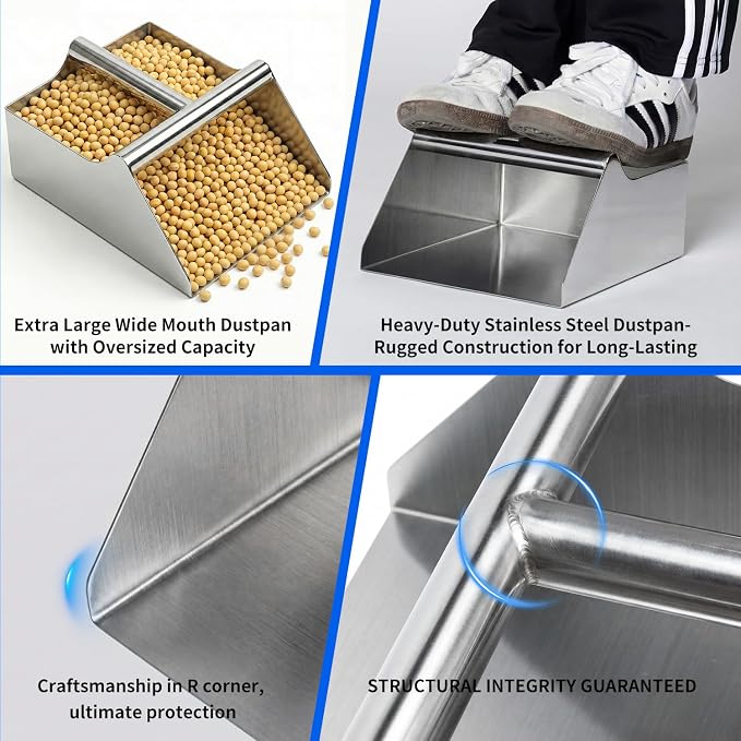 304 Stainless Steel Grain Scoop, Heavy Duty Feed Shovel 8-inch Wide - Image 7