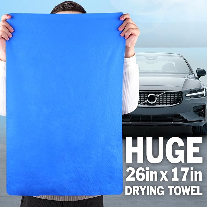 3 Pack Premium Chamois Towel for Car, 26”x17” Shammy Cloth for Car Drying - Image 2
