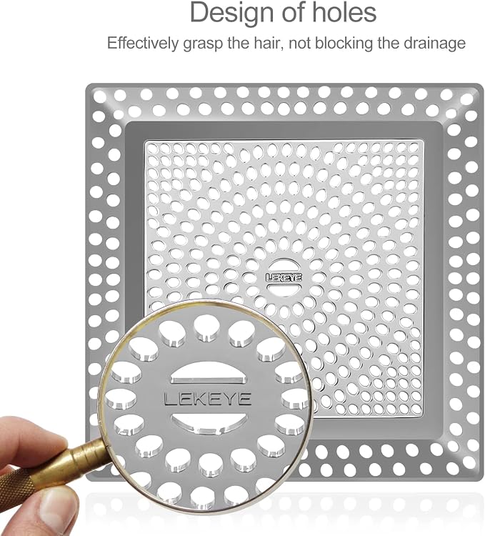 LEKEYE Shower Drain Hair Catcher | Drain Strainer | Shower Drain Cover - Image 4
