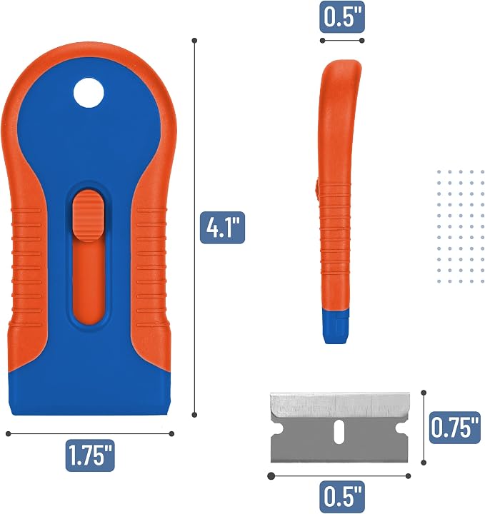 Bates- Razor Blade Scraper Tool, 2 Pack, 30 Extra Steel Blades, Anti-Slip - Image 5