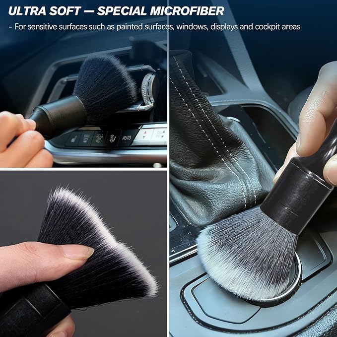 Car Detailing Brushes Set, 8-Piece Auto Detail Cleaning Brush Tool Kit in - Image 3