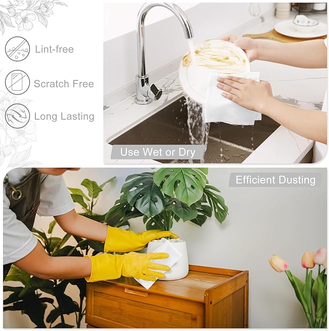 Homaxy Tear Away Dish Cloths Rolls, 40 Sheets-11.8" X 11.8", Reusable Washable - Image 3