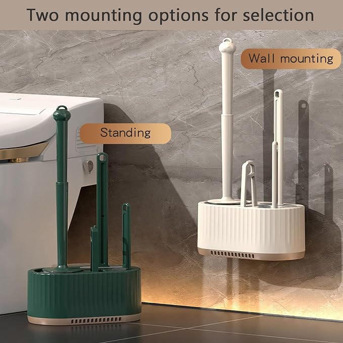 Basaza Toilet Brush and Holder Set Toilet Bowl Cleaning Brush and Holder - Image 5
