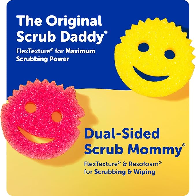 Scrub Daddy 6 Kitchen Sponges & 1 Daddy Caddy Dish Sponge Holder - Image 7