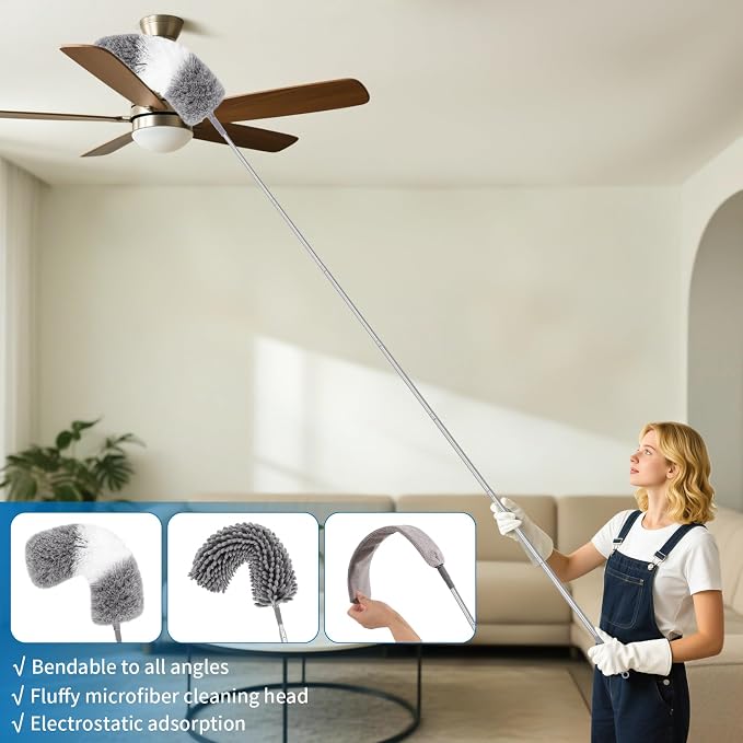 5PCS Dusters for Cleaning, Extendable Microfiber Duster - Image 4