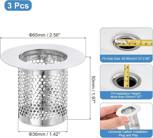 uxcell 2 Pack Shower Drain Strainer, Fit Hole Size from 1.57" to 2.56" - Image 2