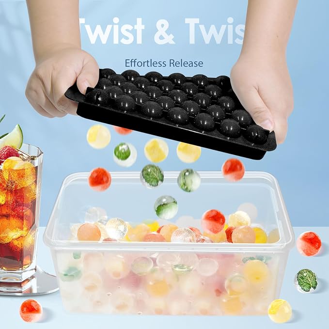 WIBIMEN Ice Cube Tray with Lid and Bin - Image 2