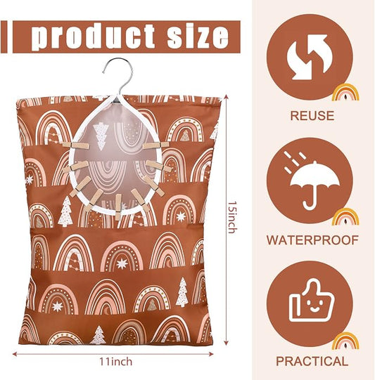 Woanger 2 Pcs Clothes Pin Bag Clothespin Holder 15 x 11 in to Hang on Line - Image 2
