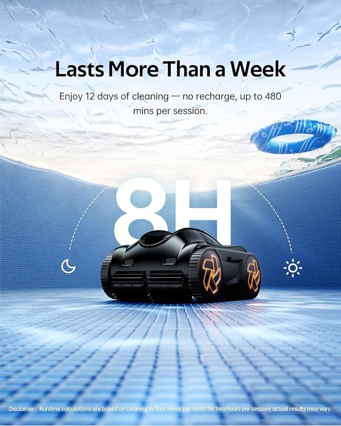 iGarden Pool Cleaner K80, 8H Runtime, Robotic Cordless Pool Vacuum, Smart - Image 2