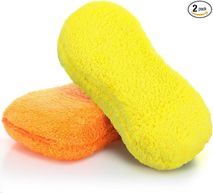 Tanlade 2 Pcs Large Microfiber Car Wash Sponge by Tanlade
