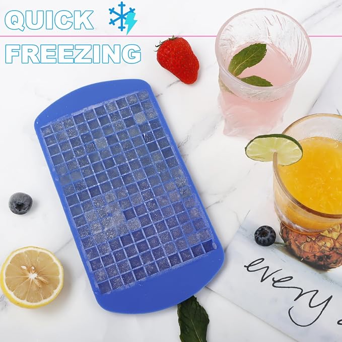 Silicone Mini Ice Cube Trays 2 Pack, 160 Crushed Ice Cube Molds, Easy Release - Image 7