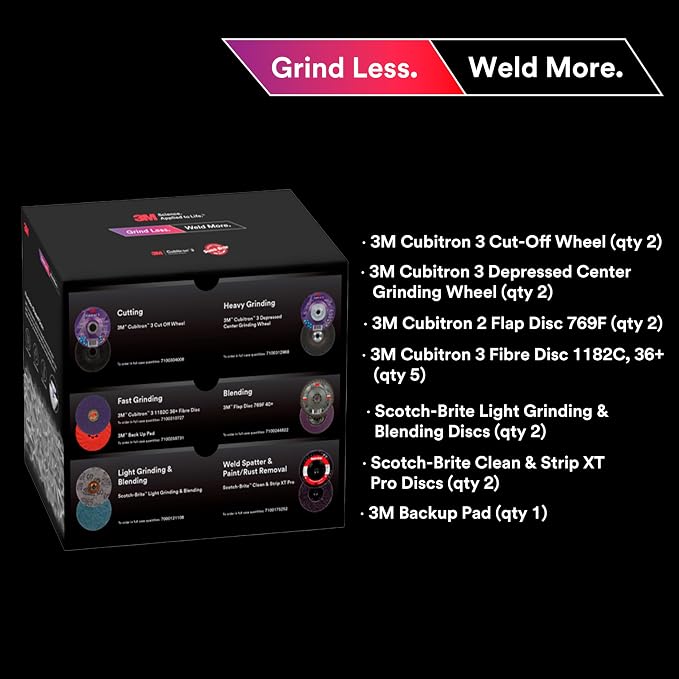 3M Grind Less Weld More Promo Kit, 4-1/2 in Discs, 16 Piece Welding Kit - Image 2