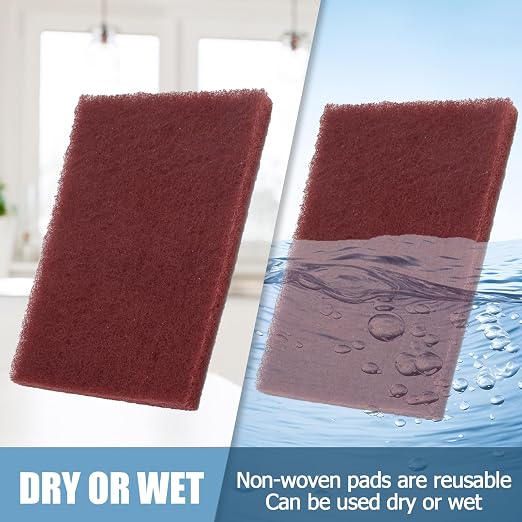 BokWin 6Pcs Red Scuff Pads Very Fine Grade General Purpose Sanding Hand Pads - Image 6