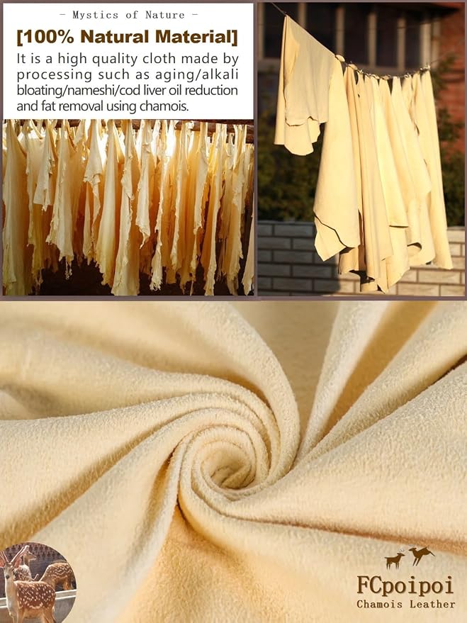 Glasses Cleaning Cloth Chamois Leather Natural Premium Cloth, Eye Glass Clean - Image 2