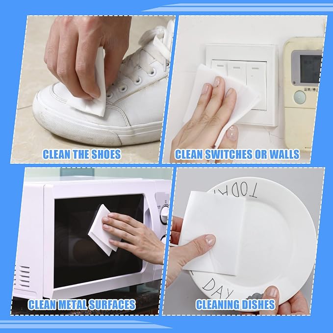 Sawysine 100 Pack Eraser Sheets Sponge Disposable Thin Cleaning Melamine Sheets - Image 5