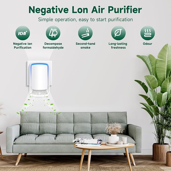 Air Ionizers for Home, Negative Ion Generator, Quiet Air Freshener for Bedroom - Image 3