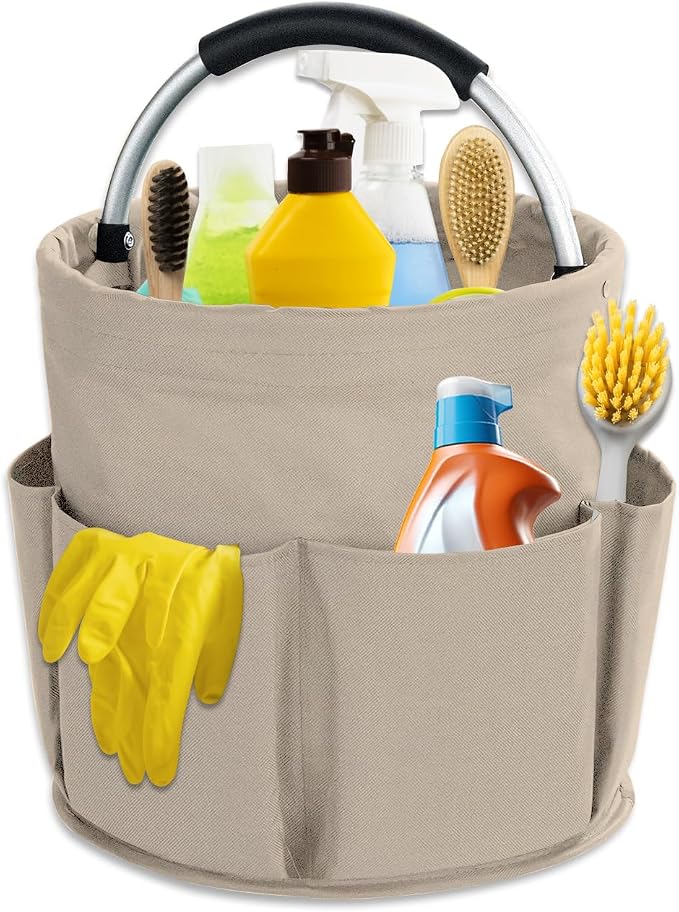 17L Cleaning Caddy with Handle, Cleaning Supplies Organizer, Foldable Storage by Unknown
