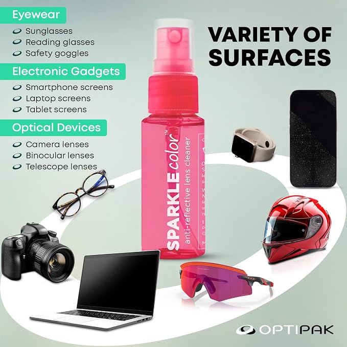 Sparkle Anti-Reflective Safe Lens Cleaner Spray Kit - 1oz Glasses Cleaner - Image 5
