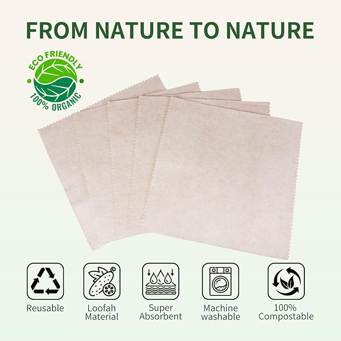 20 Pack Reusable Kitchen Rags for Counter, Made of Degradable and Compostable - Image 3