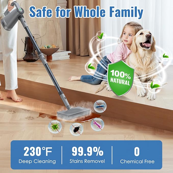 FEPPO Steam Mop with Detachable Handheld Steam Cleaner - Image 4