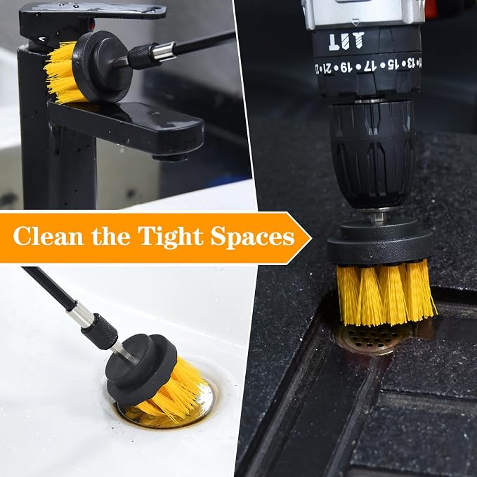 Grout Brush for Drill, 2025 New Crevice Cleaning Brush Set, for Tile Grout - Image 6