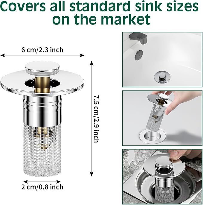 3 in 1 Sink Drain Strainer - Image 3