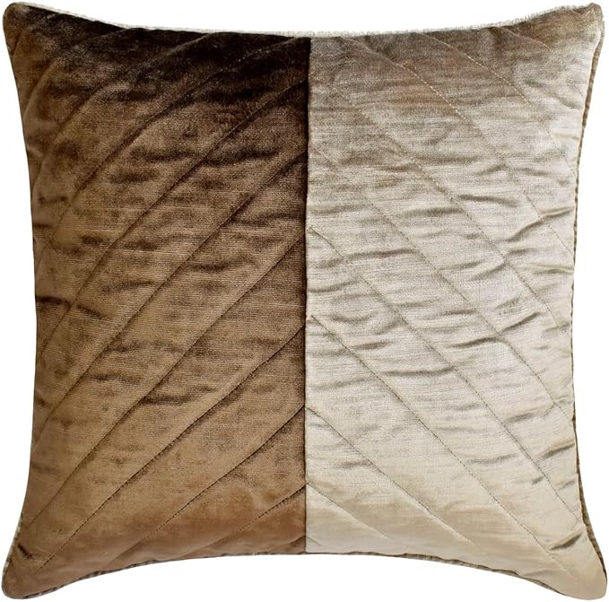 The HomeCentric King/Queen/Twin Brown Decorative Bed Runner Full 68"x18" Bed Runner with One Pillow Cover, Solid, Chevron, Patchwork, Quilted Bed Scarf on Velvet Fabric - Plush Divide