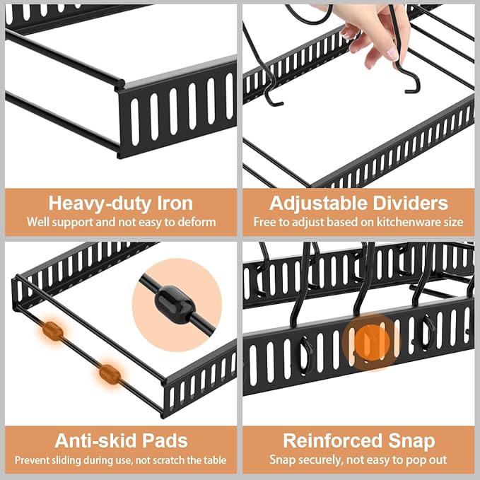 Housolution 2 Pack Pot and Pan Organizer, Pan Lid Holder Storage Rack - Image 3