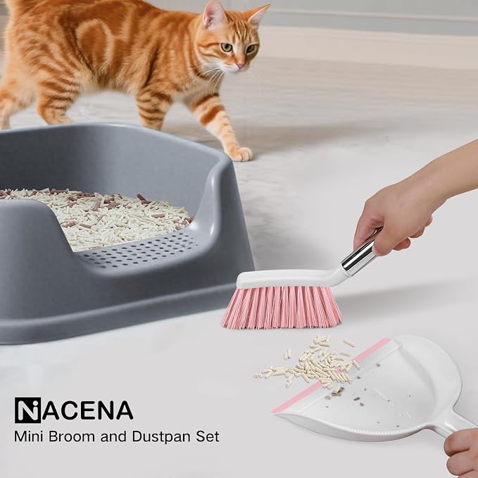 NACENA Mini Broom and Dustpan Set, Small Dust Pan and Brush Set - Image 7