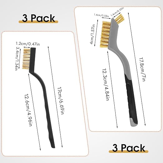 6 Pieces Wire Brushes Set, Small Metal Brass Brush, Stainless Steel Brush - Image 2