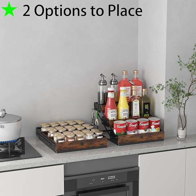 3 Tier Spice Rack Organizer for Cabinet, Foldable Spice Rack for Countertop - Image 5