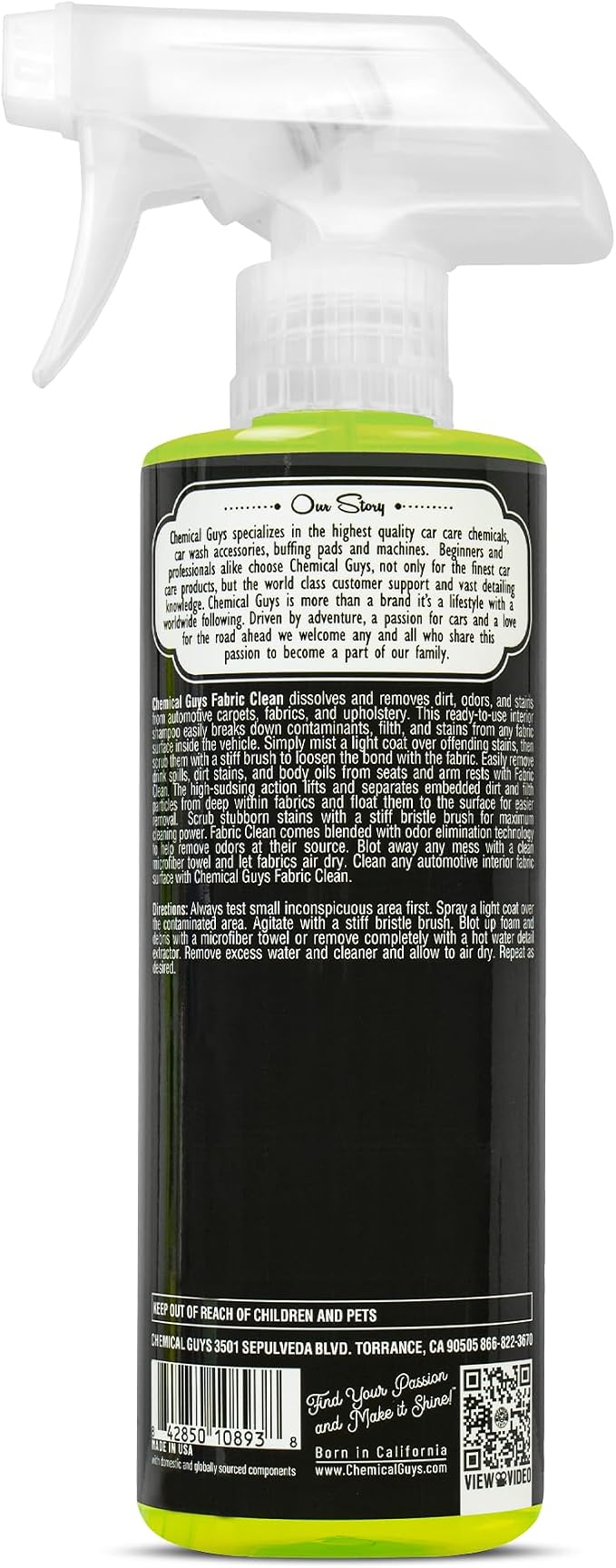 Chemical Guys CWS21916 Foaming Citrus Fabric Clean Carpet & Upholstery Cleaner - Image 12